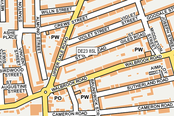 DE23 8SL map - OS OpenMap – Local (Ordnance Survey)