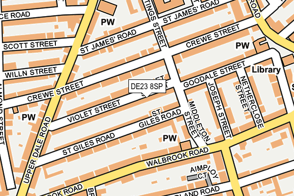 DE23 8SP map - OS OpenMap – Local (Ordnance Survey)