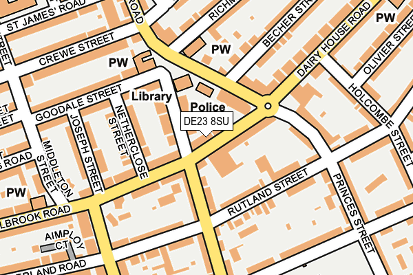 DE23 8SU map - OS OpenMap – Local (Ordnance Survey)
