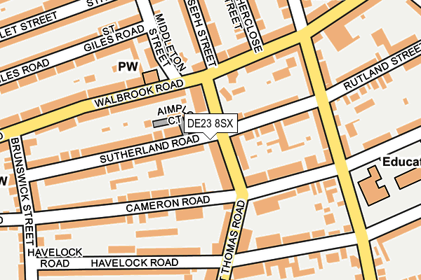 DE23 8SX map - OS OpenMap – Local (Ordnance Survey)