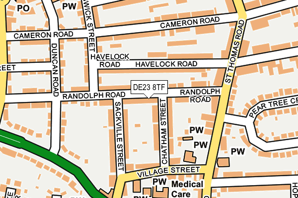 DE23 8TF map - OS OpenMap – Local (Ordnance Survey)