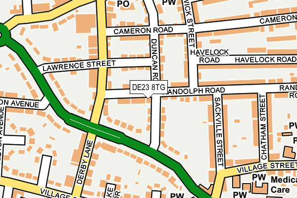 DE23 8TG map - OS OpenMap – Local (Ordnance Survey)