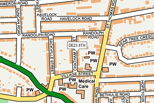 DE23 8TH map - OS OpenMap – Local (Ordnance Survey)
