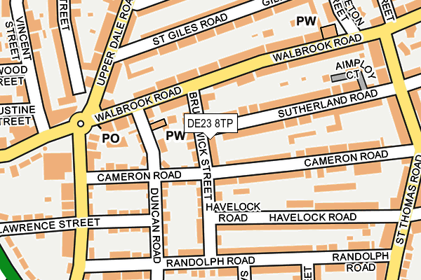 DE23 8TP map - OS OpenMap – Local (Ordnance Survey)