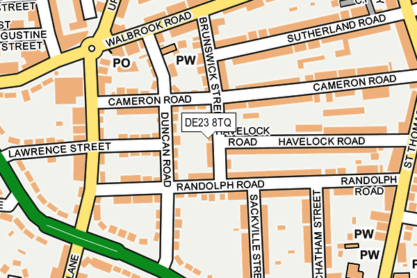 DE23 8TQ map - OS OpenMap – Local (Ordnance Survey)