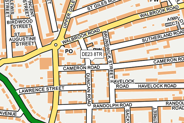 DE23 8TR map - OS OpenMap – Local (Ordnance Survey)