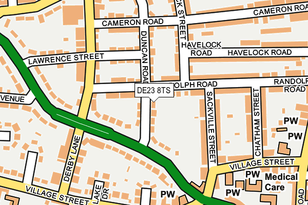 DE23 8TS map - OS OpenMap – Local (Ordnance Survey)
