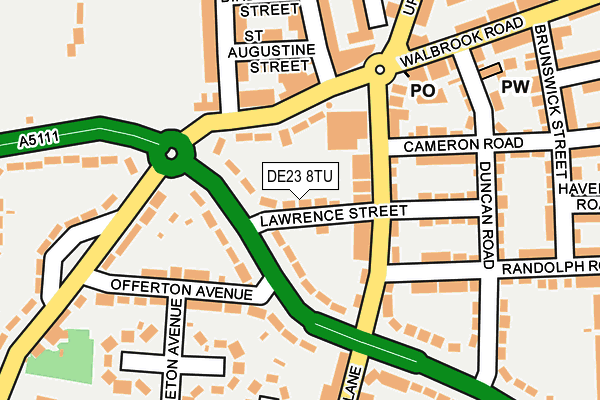 DE23 8TU map - OS OpenMap – Local (Ordnance Survey)
