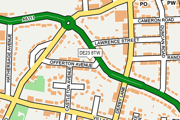 DE23 8TW map - OS OpenMap – Local (Ordnance Survey)