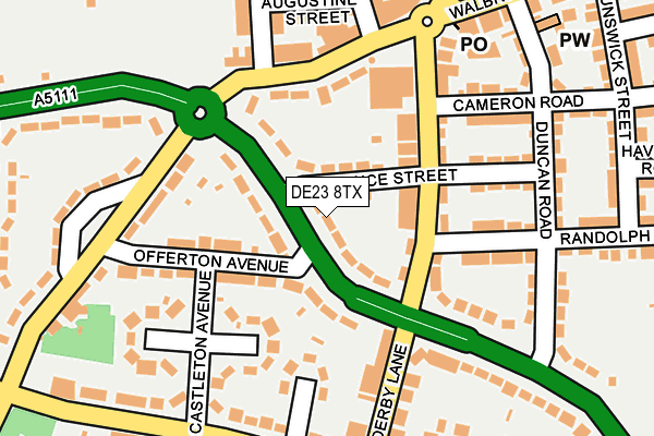 DE23 8TX map - OS OpenMap – Local (Ordnance Survey)