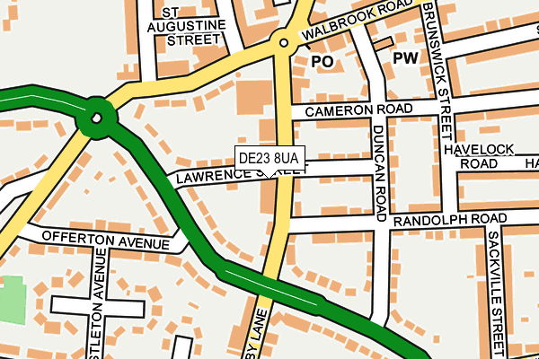 DE23 8UA map - OS OpenMap – Local (Ordnance Survey)
