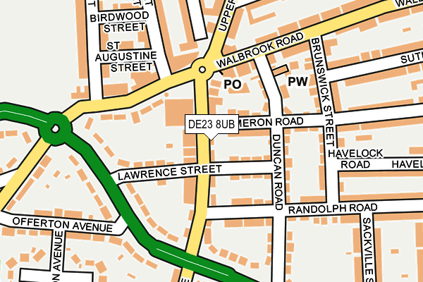 DE23 8UB map - OS OpenMap – Local (Ordnance Survey)
