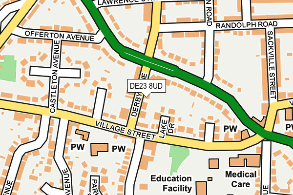 DE23 8UD map - OS OpenMap – Local (Ordnance Survey)