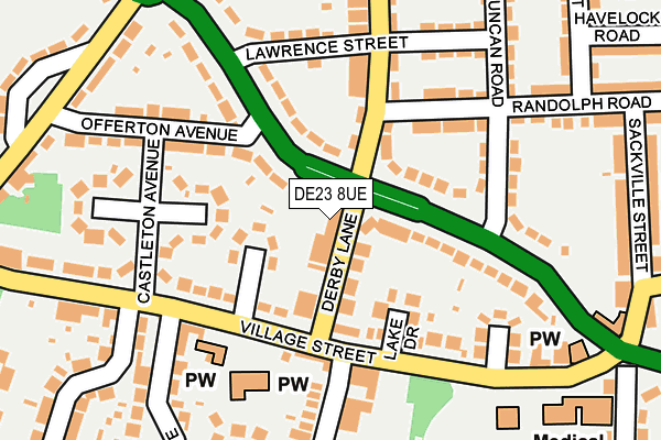 DE23 8UE map - OS OpenMap – Local (Ordnance Survey)