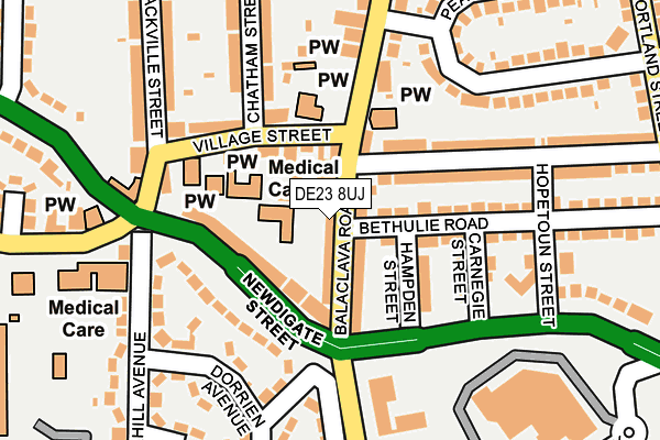 DE23 8UJ map - OS OpenMap – Local (Ordnance Survey)