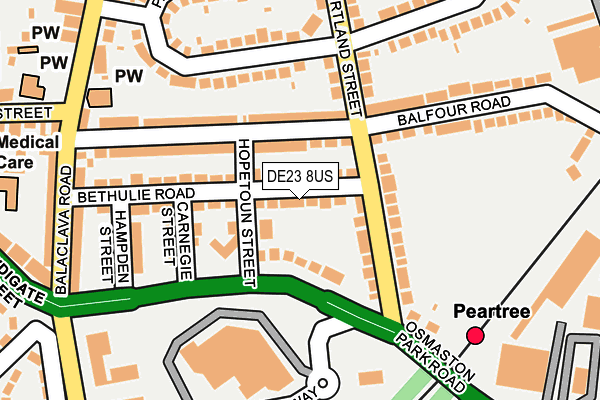 DE23 8US map - OS OpenMap – Local (Ordnance Survey)