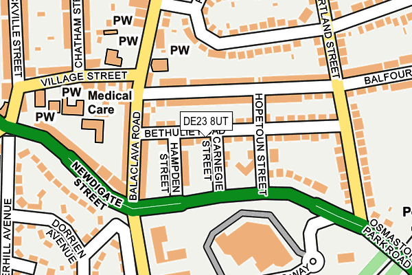 DE23 8UT map - OS OpenMap – Local (Ordnance Survey)