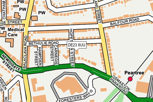 DE23 8UU map - OS OpenMap – Local (Ordnance Survey)