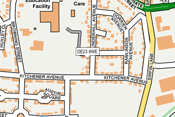 DE23 8WE map - OS OpenMap – Local (Ordnance Survey)