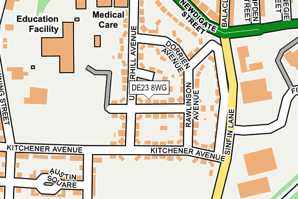 DE23 8WG map - OS OpenMap – Local (Ordnance Survey)