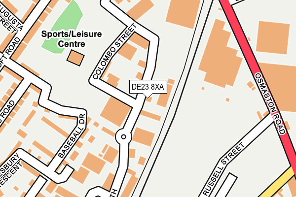 DE23 8XA map - OS OpenMap – Local (Ordnance Survey)
