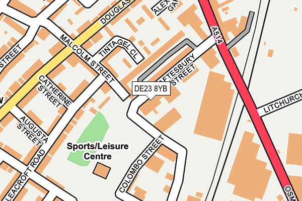 DE23 8YB map - OS OpenMap – Local (Ordnance Survey)
