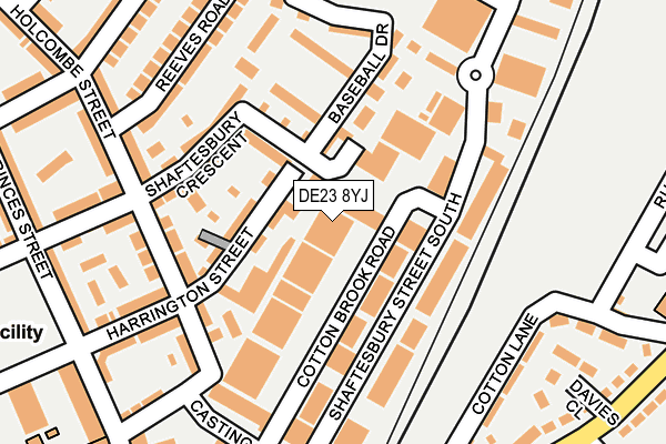 DE23 8YJ map - OS OpenMap – Local (Ordnance Survey)