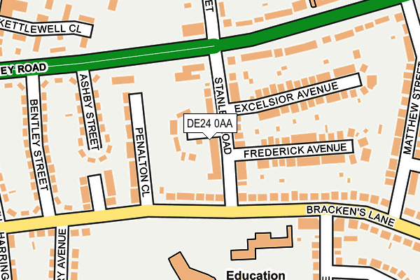 DE24 0AA map - OS OpenMap – Local (Ordnance Survey)