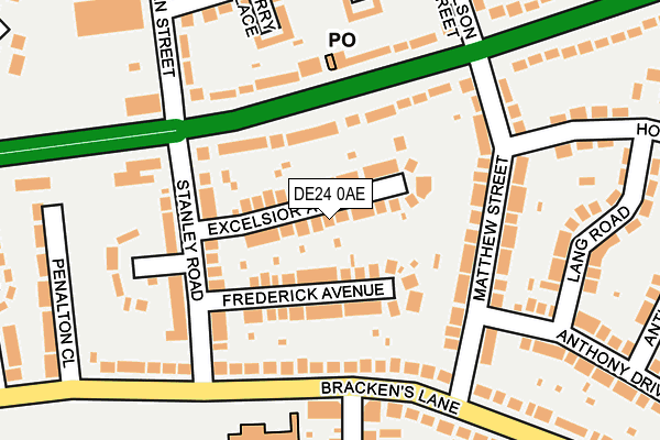 DE24 0AE map - OS OpenMap – Local (Ordnance Survey)