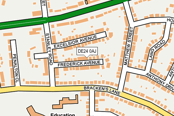 DE24 0AJ map - OS OpenMap – Local (Ordnance Survey)