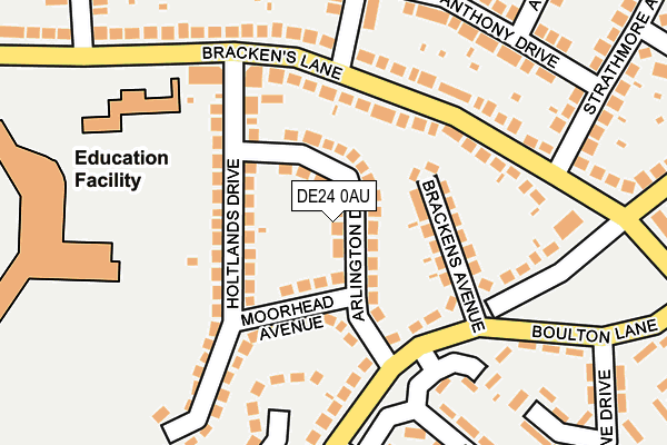 DE24 0AU map - OS OpenMap – Local (Ordnance Survey)