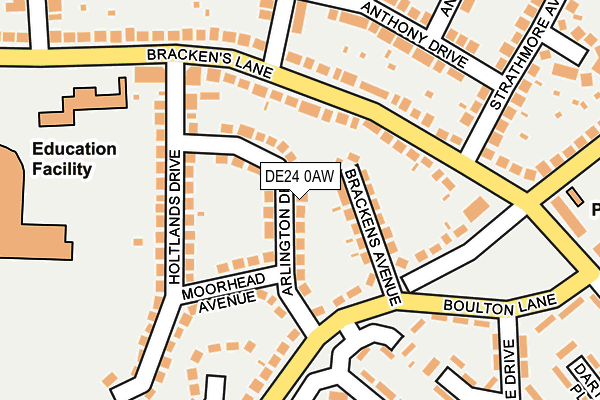 DE24 0AW map - OS OpenMap – Local (Ordnance Survey)