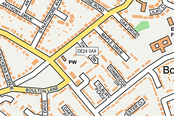 DE24 0AX map - OS OpenMap – Local (Ordnance Survey)