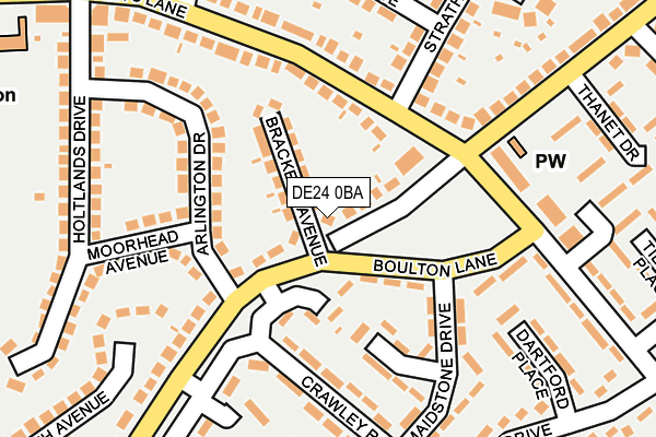 DE24 0BA map - OS OpenMap – Local (Ordnance Survey)
