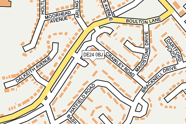 DE24 0BJ map - OS OpenMap – Local (Ordnance Survey)