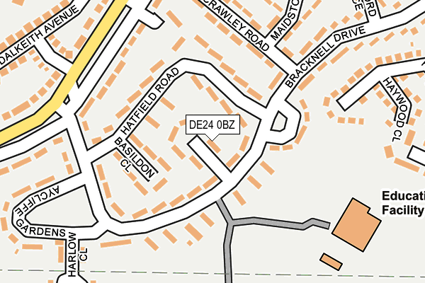 DE24 0BZ map - OS OpenMap – Local (Ordnance Survey)