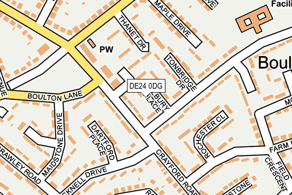 DE24 0DG map - OS OpenMap – Local (Ordnance Survey)