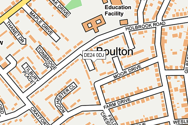 DE24 0DJ map - OS OpenMap – Local (Ordnance Survey)