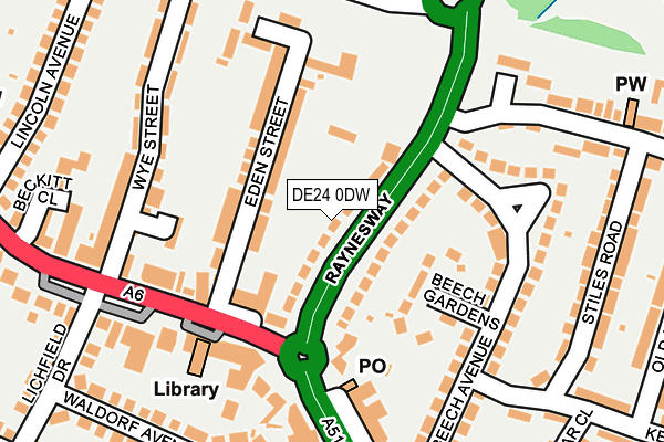 DE24 0DW map - OS OpenMap – Local (Ordnance Survey)