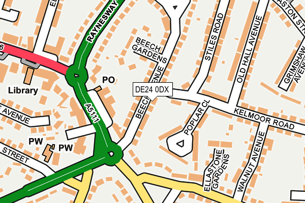 DE24 0DX map - OS OpenMap – Local (Ordnance Survey)