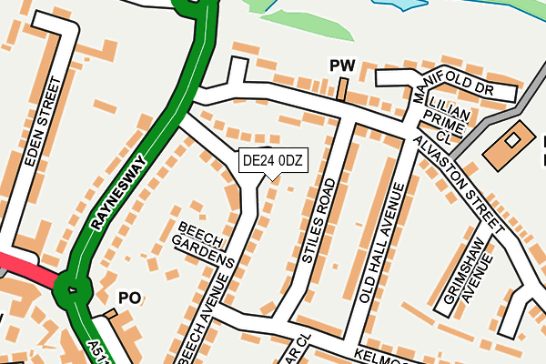 DE24 0DZ map - OS OpenMap – Local (Ordnance Survey)
