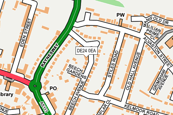 DE24 0EA map - OS OpenMap – Local (Ordnance Survey)