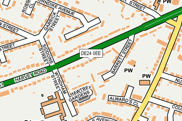 DE24 0EE map - OS OpenMap – Local (Ordnance Survey)