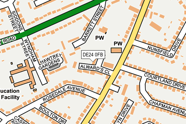 DE24 0FB map - OS OpenMap – Local (Ordnance Survey)