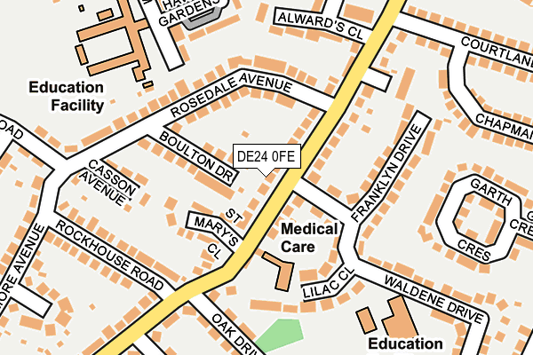 DE24 0FE map - OS OpenMap – Local (Ordnance Survey)