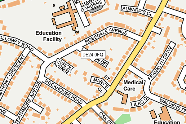 DE24 0FQ map - OS OpenMap – Local (Ordnance Survey)