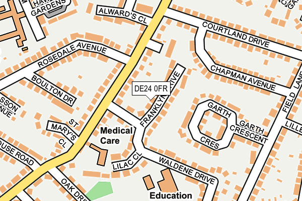 DE24 0FR map - OS OpenMap – Local (Ordnance Survey)