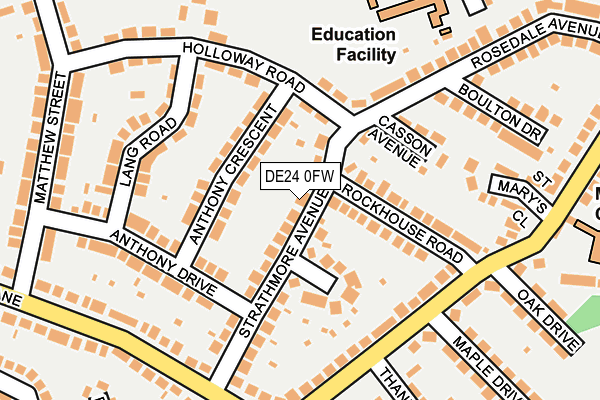 DE24 0FW map - OS OpenMap – Local (Ordnance Survey)