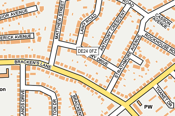 DE24 0FZ map - OS OpenMap – Local (Ordnance Survey)
