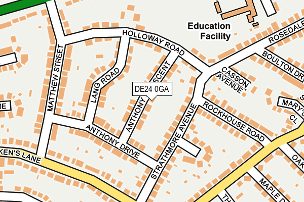 DE24 0GA map - OS OpenMap – Local (Ordnance Survey)